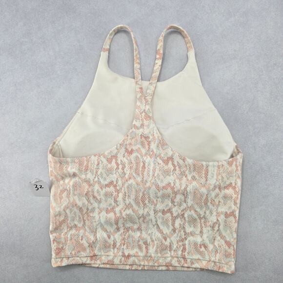 Old Navy Active Powersoft Cream Animal Crop Sports Bra Swim Top XS Extra Small - Picture 2 of 7